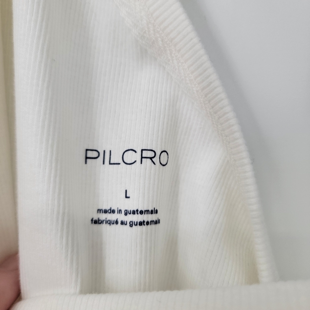 Anthropologie Pilcro New White Ribbed One Shoulder Tank Top Size Large Neutral - Picture 11 of 15